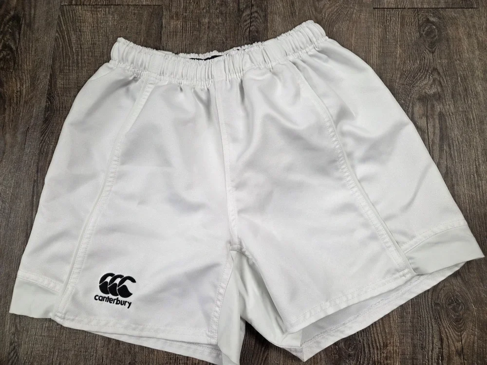 Canterbury Advantage Performance Rugby Shorts White Nylon Athletic Small
